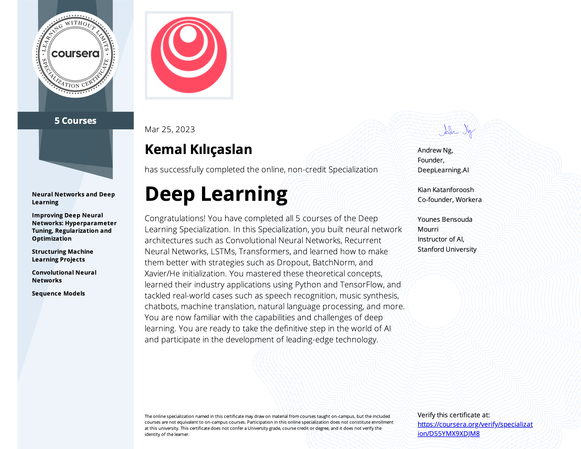 Deep Learning Specialization